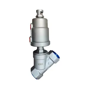 Stainless Steel SS304 SS316L CF8 Pneumatic Actuator ANSI Class 150 Flanged Angle Seat Valve With Limit Switch and Air Filter thumbnail-6
