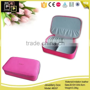 China Manufacturer Promotional Zip Closure Customed Logo Leather Jewelry Box thumbnail-1