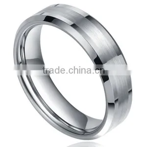 6mm Unisex Flat Polished Brushed Finish Metal Band Ring thumbnail-1