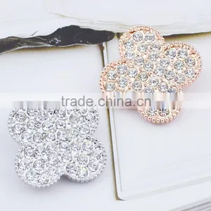 2015 Wholesale Four Leaf Clover Bulk Rhinestone Fancy Alloy Brooch Traditional Design Brooch thumbnail-3