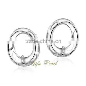 2015 Fashion Wholesale Big 925silver Pearl Earring Mounting thumbnail-1