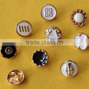 16L White Or Black Enamelled Metal Shank Button -- M1874 thumbnail-3