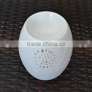 White Porcelain Ceramic Candle Oil Burner thumbnail-1