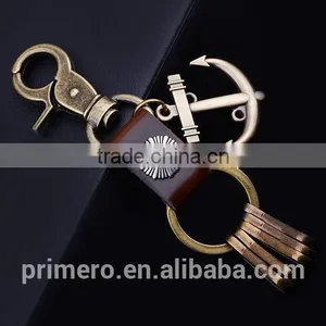 Men Custom Anchor Key Chain Female Leather Keyring Novelty Items thumbnail-5