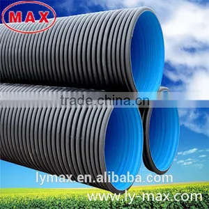 Black SN4 HDPE 225mm Corrugated Cable Pipe thumbnail-1