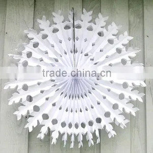 Beautiful White Tissue Paper Snowflakes for Festival Decor thumbnail-1