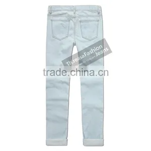 Best Selling Hollow Out Hole Brands Jean Pants For Women Boy Friend European Pattern Loose Clothing Womens Jeans Wholesale China thumbnail-5