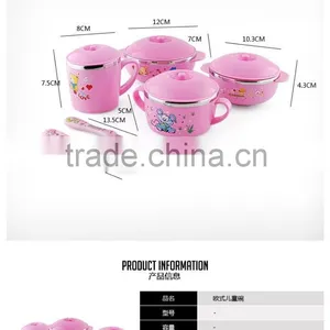 Chinese Wholesale 5 Piece Stainless Steel Mixing Bowl Set With Lids for Children thumbnail-5