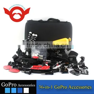 Family Kit 36 in 1 Accessories for Gopro Go Pro Accessories Set Outdoor Equipment for Surfing Selfie Car Mount Tripod thumbnail-1