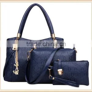 New Stylish Summer Women Bag Set Gold Handbag 3 Pieces Kit Shoulder Messager Pouch thumbnail-5
