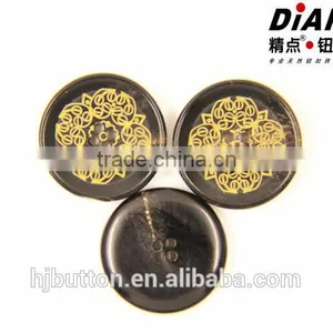 2016 Laser Flower Fashion Large Garment Horn Buttons for Wholesale thumbnail-2