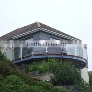 Glass Balcony Railing Stainless Steel Side Mount Railing Post Handrail thumbnail-2
