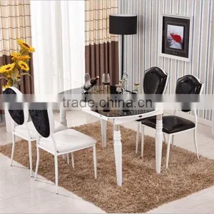 Dinette Combination Folding Table Tempered Glass Table Round Table Four Chairs thumbnail-1