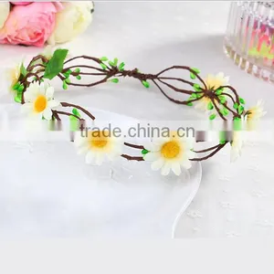 New Natural Touch Artificial Flower Foam Head Wreath for Wedding Bridal Headdress Wedding Flower Headband Flower thumbnail-4