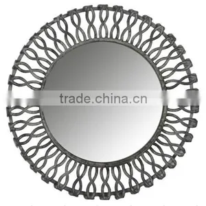 Handmade French Antique Decorative Round Metal Wall Mirrors thumbnail-2