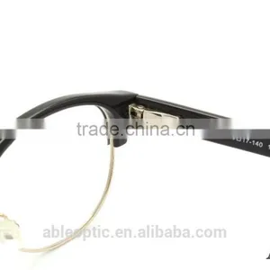 2015 Hotselling Round Black Acetate Hand Made Spectacles Optical Frames Eyewear Eyeglasses With Half-rim Metal thumbnail-2