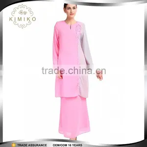 Elegant Chiffon Baju Kurung Appliqued Modern thumbnail-1