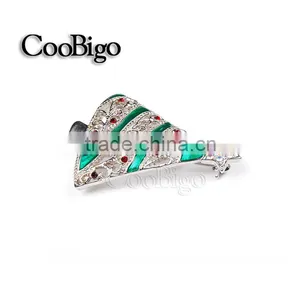Fashion Jewelry Charming Rhinestone Christmas Tree Pin Brooch Silver Plated Christmas Party Promotion Gift Apparel Accessories thumbnail-2