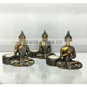 Different Size Decorative Resin Antique Buddha Tealight Holder thumbnail-1