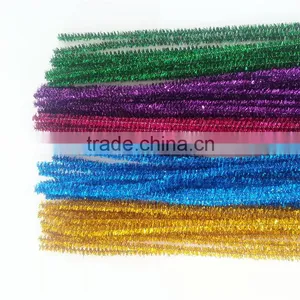 China Factory Supply DIY Crafts 0.6*30cm Glitter Pipe Cleaners Chenille Stems Toys for Kids or Wedding Decoration Quality Choice thumbnail-3