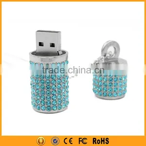 Silver Cylindrical Crystal Pendrive 8GB 16GB 32GB Crystal USB Drive thumbnail-3