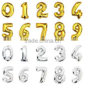 Middle Size 30 Inch Number Balloon Shiny Gold Color Foil Balloons for Party Decoration Globos thumbnail-4