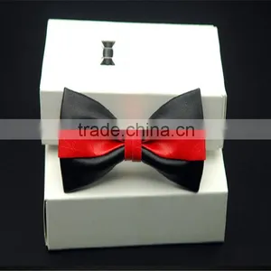 Clip-On Bow Tie With Faux Leather Bowtie Tuxedo Quality Choice thumbnail-1