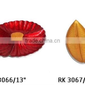 Recycled Flower Shaped Enamelled Platters, Aluminium Bowls thumbnail-1