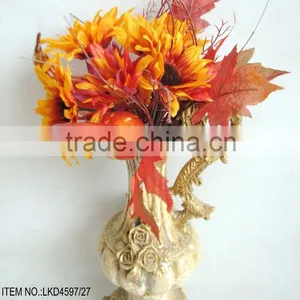 Excellent Quality Beautiful Artificial Pumpkin Bouquets With Sun Flower Maple Leaves Harvest Home Decoration Bouquet thumbnail-1