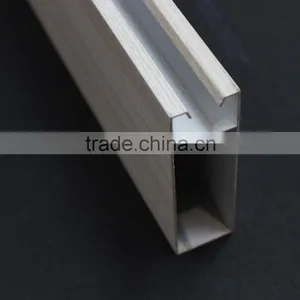 Wood Grain Aluminum Lath Ceiling Metal Suspend Linear Ceiling Square Tube Screen Ceiling Tiles thumbnail-5