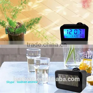 Led Backlight Projection Time Talking Alarm Projector Wall Clock thumbnail-1