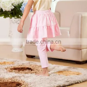 2016 Wholesale Children Clothes Light Pink Baby Leggings With Skirt Kids Leggings With Flower thumbnail-3