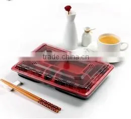 Food Grade Red&black PP 6 Compartments Food Container,lunch Box thumbnail-1