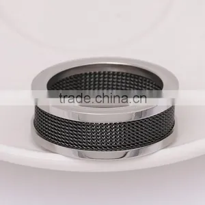 Best Selling Quality Black Stripe 316L Stainless Steel Fashion Finger Ring Designs thumbnail-2