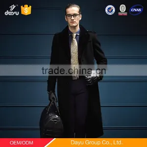 2016 High Quality Made in China Wholesale Price Oem Factory Casual Slim Fit Wool Mens Trench Coat Wool Long Overcoat thumbnail-2