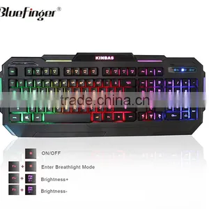 Factory Cheaper USB Wired Seven Color Backlit Gaming Keyboard thumbnail-2