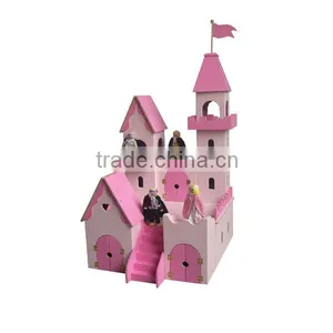 Promotional Pink DIY Wooden Castle With Soldier thumbnail-2