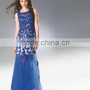 Elegant Beautiful Embroidery Transparent Back Design Elegant Evening Summer Dresses thumbnail-3