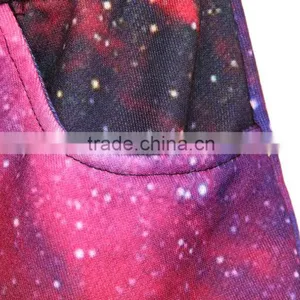 2015 Women Shorts Sublimation Print Purple Galaxy Running Shorts Elastic Waist N16-10 thumbnail-4