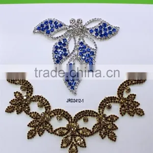 Top Sell Silver Beaded Rhinestone Trim Applique For Wedding Dress thumbnail-4