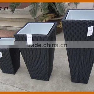 3PCS Rattan Flower Pot With Plastic Box Inside thumbnail-1