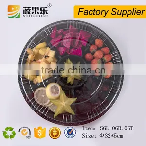 Transparent 6 Compartment Fruit Round Container thumbnail-3