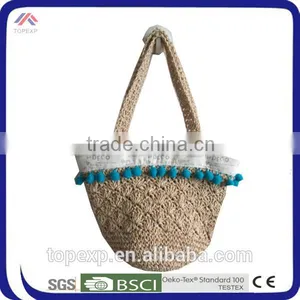 Tote Bag Soft Woven Bag With Decorative Border thumbnail-2