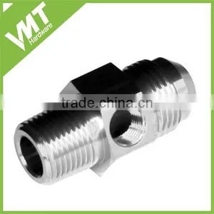 45 Degree Male Flare Union AN6 With 1/8" NPT Port Black Silver Blue Finish thumbnail-2