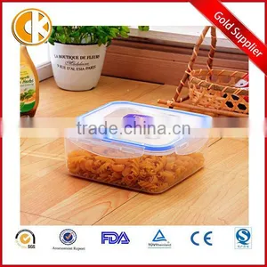 Clear Square Plastic Microwave Food Storage Container With Lock Lid thumbnail-1