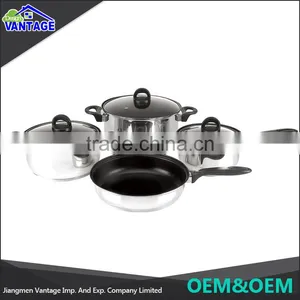 China Hot Sale Non-stick 6pcs Stainless Steel Cookware Set Pot Stainless Turkish Cookware thumbnail-1