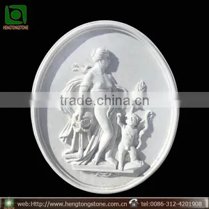 Modern White Marble High Relief Nude Lady Sculpture thumbnail-1