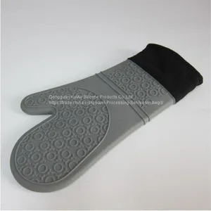 New Silicone Long Oven Grill Gloves Mitt thumbnail-3