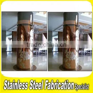 Decorative Etched Color 304 Stainless Steel Pillar Cladding thumbnail-3