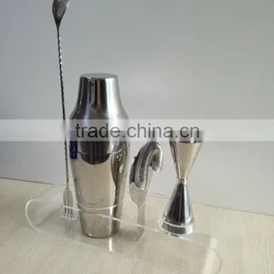 Good Quality Cheap Custom Made Stainless Steel Cocktail Shaker With Logo thumbnail-3